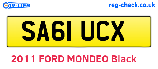 SA61UCX are the vehicle registration plates.