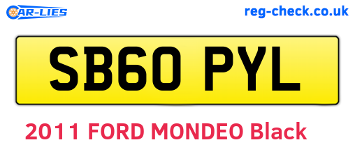 SB60PYL are the vehicle registration plates.