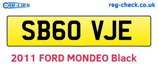 SB60VJE are the vehicle registration plates.