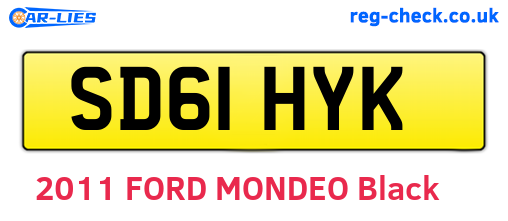 SD61HYK are the vehicle registration plates.