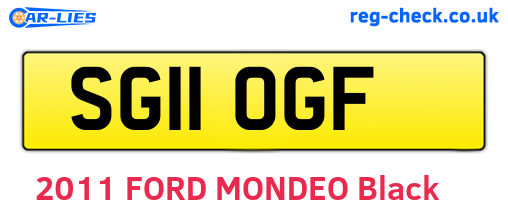 SG11OGF are the vehicle registration plates.