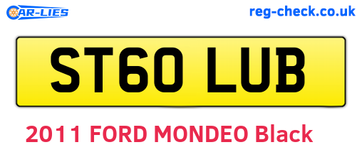 ST60LUB are the vehicle registration plates.