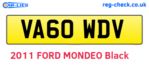 VA60WDV are the vehicle registration plates.