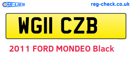 WG11CZB are the vehicle registration plates.