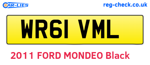 WR61VML are the vehicle registration plates.