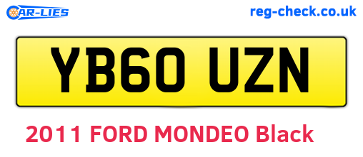 YB60UZN are the vehicle registration plates.