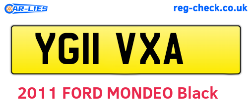 YG11VXA are the vehicle registration plates.