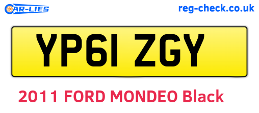 YP61ZGY are the vehicle registration plates.