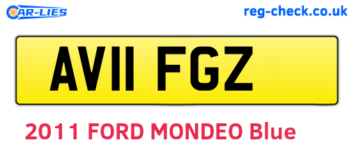 AV11FGZ are the vehicle registration plates.