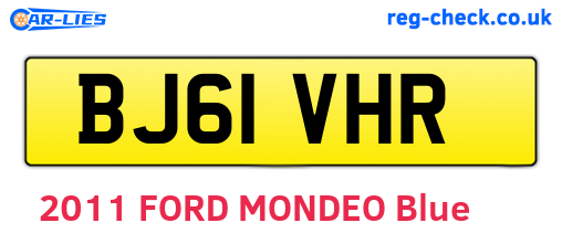 BJ61VHR are the vehicle registration plates.