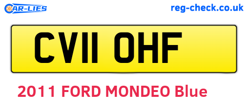 CV11OHF are the vehicle registration plates.