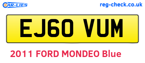 EJ60VUM are the vehicle registration plates.