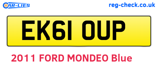 EK61OUP are the vehicle registration plates.