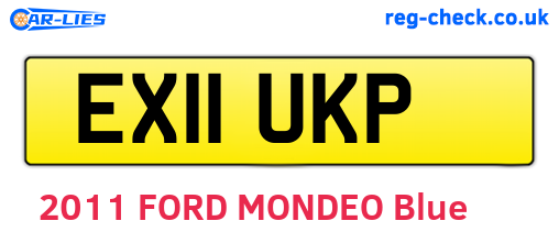 EX11UKP are the vehicle registration plates.