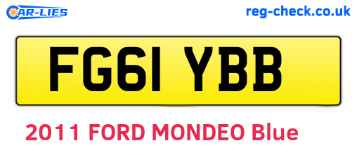 FG61YBB are the vehicle registration plates.