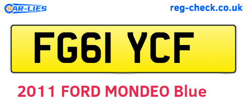 FG61YCF are the vehicle registration plates.
