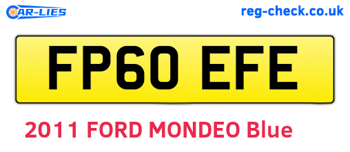 FP60EFE are the vehicle registration plates.