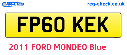 FP60KEK are the vehicle registration plates.