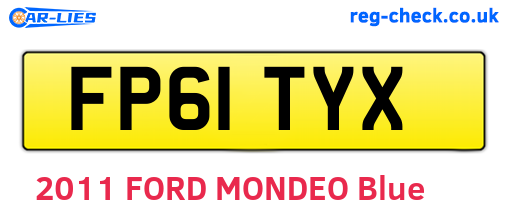 FP61TYX are the vehicle registration plates.