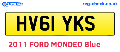HV61YKS are the vehicle registration plates.