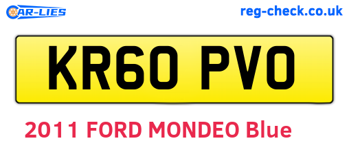 KR60PVO are the vehicle registration plates.