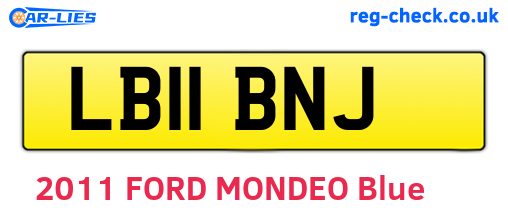 LB11BNJ are the vehicle registration plates.