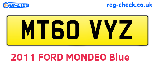 MT60VYZ are the vehicle registration plates.