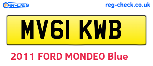 MV61KWB are the vehicle registration plates.