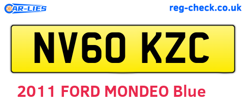 NV60KZC are the vehicle registration plates.