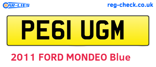 PE61UGM are the vehicle registration plates.