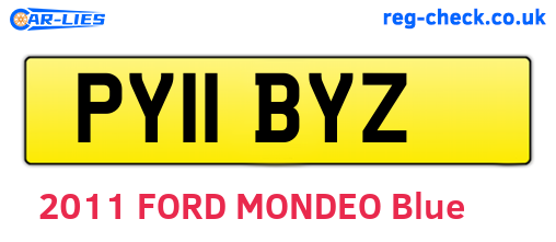 PY11BYZ are the vehicle registration plates.