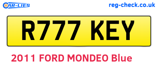 R777KEY are the vehicle registration plates.