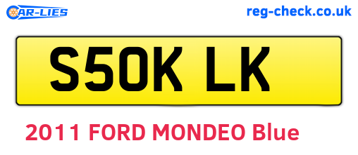 S50KLK are the vehicle registration plates.