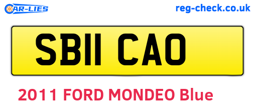 SB11CAO are the vehicle registration plates.