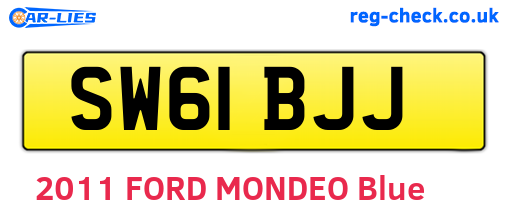 SW61BJJ are the vehicle registration plates.