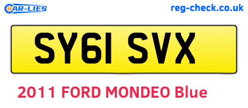 SY61SVX are the vehicle registration plates.
