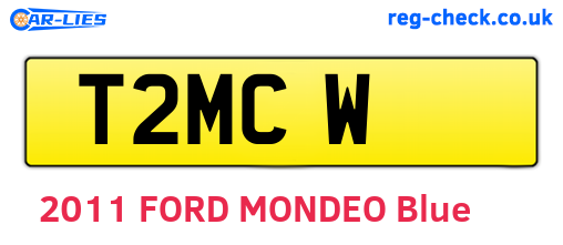 T2MCW are the vehicle registration plates.