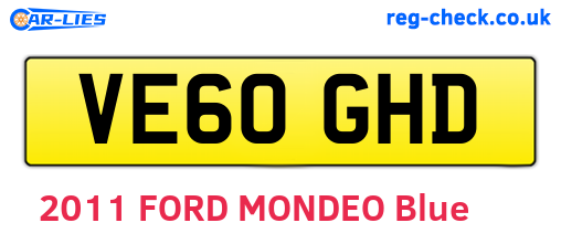 VE60GHD are the vehicle registration plates.