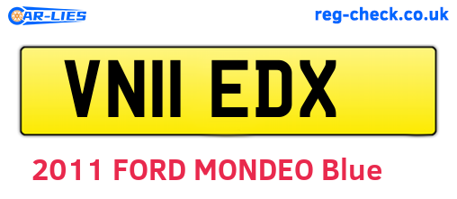 VN11EDX are the vehicle registration plates.