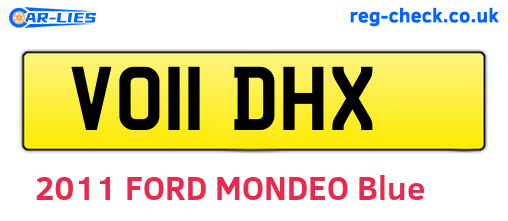 VO11DHX are the vehicle registration plates.