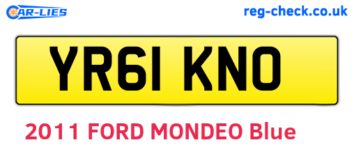 YR61KNO are the vehicle registration plates.