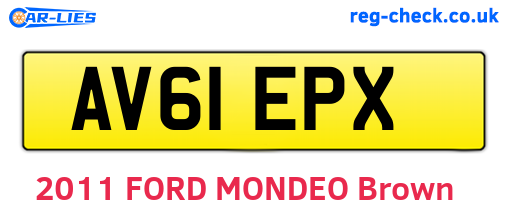 AV61EPX are the vehicle registration plates.