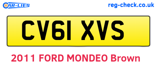 CV61XVS are the vehicle registration plates.