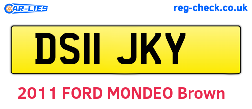 DS11JKY are the vehicle registration plates.