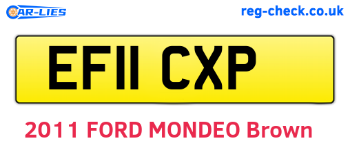 EF11CXP are the vehicle registration plates.