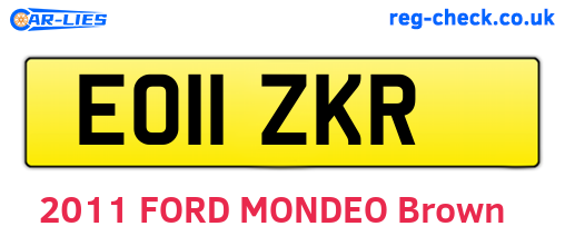 EO11ZKR are the vehicle registration plates.