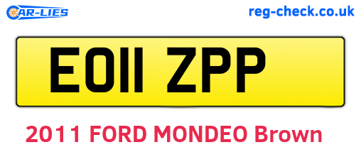 EO11ZPP are the vehicle registration plates.