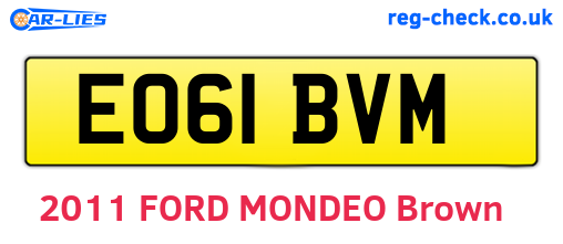 EO61BVM are the vehicle registration plates.