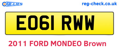 EO61RWW are the vehicle registration plates.