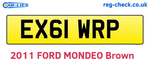 EX61WRP are the vehicle registration plates.